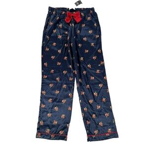 Abercrombie & Fitch Womens Satin Soft Blue Floral Pajama Pants Size Medium NWT